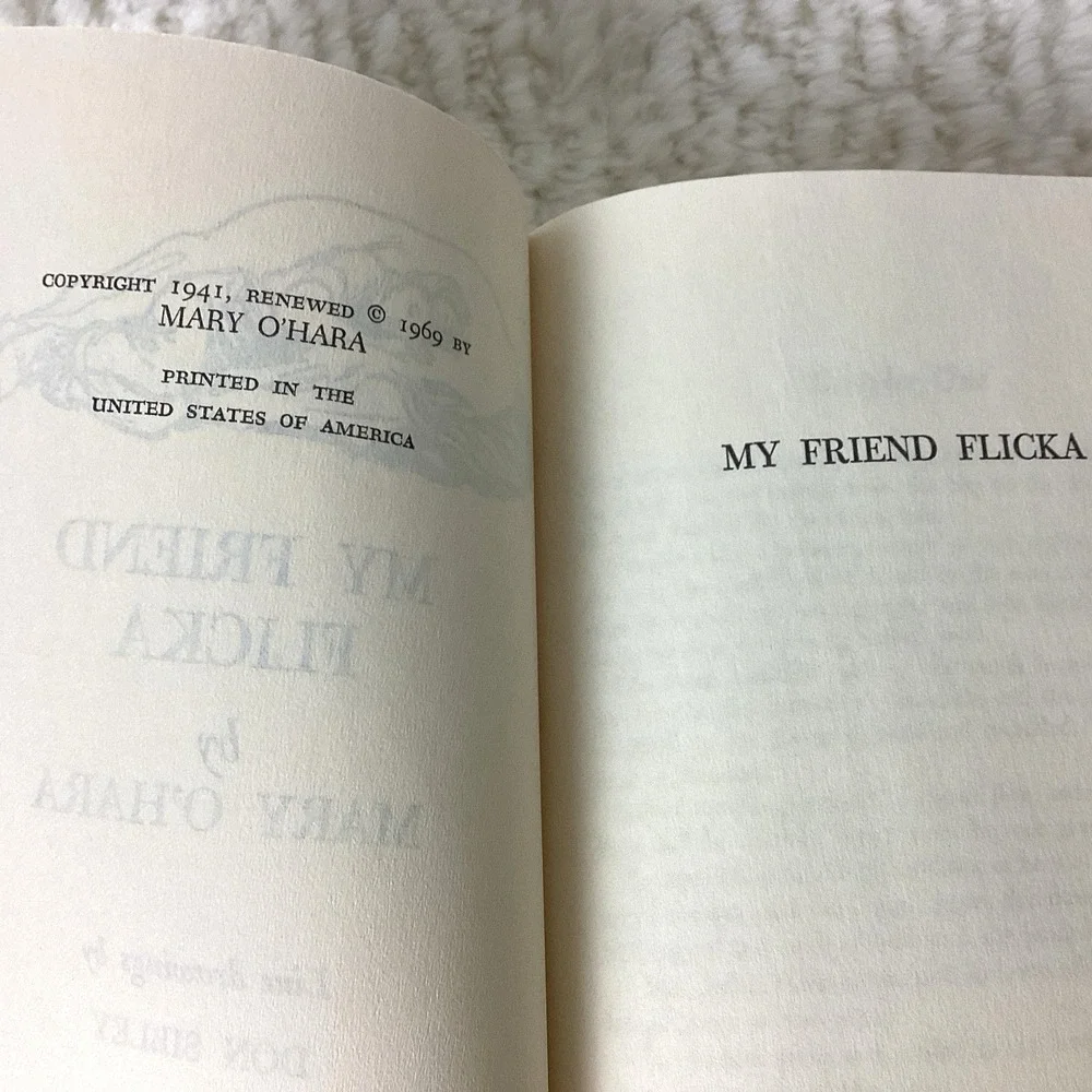 Vintage My Friend Flicka Book by Mary O'Hara 1969 Hardcover Dust Jacket Classic